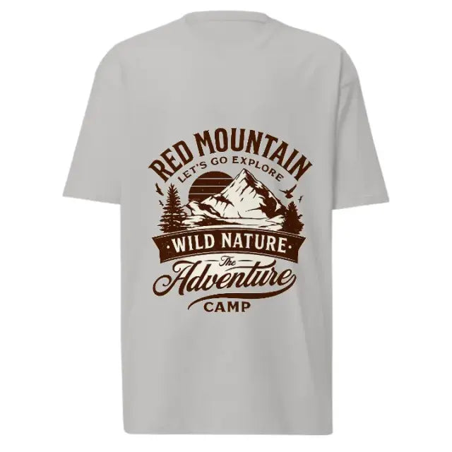 RED MOUNTAIN ADVENTURE TEE - MUTED GREY (180 GSM)
