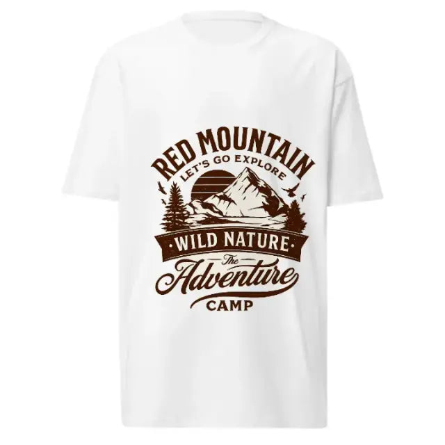RED MOUNTAIN ADVENTURE TEE - CRISP WHITE (180 GSM)